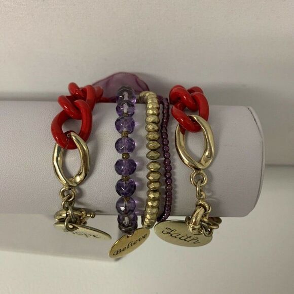 3 Inspirational Bracelets Faith Hope Believe - Picture 2 of 7